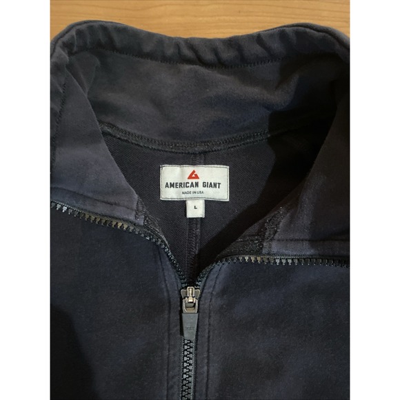 American Giant Sweatshirt Womens Large Black Long Sleeve Full Zip Mock Neck - Picture 8 of 13